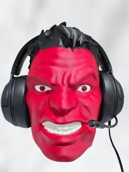 Red Gamma Smash Hero Headphones Stand | 3D Printed | Comics |Bust Decor Collectible | MCU