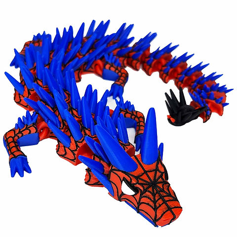 Spider Hero Articulated Dragon – 3D Printed, Poseable Collectible for Fans of Web-Slinging Heroes